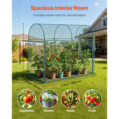 Crop Cage, 1.8 x 0.91 x 1.5 m Plant Protection Tent with Zippered Door, Wind-Resistant Tall Crop Cage, Easy to Install, Outdoor Raised Bed Cover with Frame, Plant Netting for Garden Patio Lawn