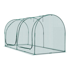 Crop Cage, 2.48 x 1.2 x 1.2 m Plant Protection Tent with Zippered Door, Wind-Resistant Tall Crop Cage, Easy to Install, Outdoor Raised Bed Cover with Frame, Plant Netting for Garden Patio Lawn
