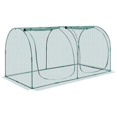 Crop Cage, 2.48 x 1.2 x 1.2 m Plant Protection Tent with Zippered Door, Wind-Resistant Tall Crop Cage, Easy to Install, Outdoor Raised Bed Cover with Frame, Plant Netting for Garden Patio Lawn
