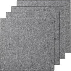 Carpet Tiles Peel and Stick, Squares Self Adhesive Carpet Floor Tile, Soft Padded Carpet Tiles, Easy Install DIY for Bedroom Living Room Indoor Outdoor (9Tiles, Light Gray)