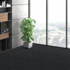 Carpet Tiles Peel and Stick, 24” x 24” Squares Self Adhesive Carpet Floor Tile, Soft Padded Carpet Tiles, Easy Install DIY for Bedroom Living Room Indoor Outdoor (15Tiles, Carbon Black)