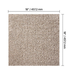 Carpet Tiles 457x457 mm, 10 Pack Carpet Square Rug Detachable & Damage-free, Self Adhesive Home Floor Soft Plush Padded for 2.1㎡ Coverage, Easy DIY for Living Room & Bedroom, Light Brown