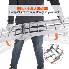 Aluminum Ramp 1500 LBS Foldable Loading Ramps for Pickup Trucks Bed 2 PCS