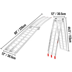 Aluminum Ramp 750 LBS Foldable Loading Ramps for Pickup Trucks Bed 1 Piece