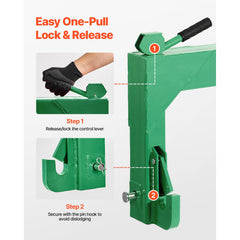 3-Point Quick Hitch with 2 in Receiver, 3000 Lbs Lift Capacity, 3-Pt Hitch with 5 Level Adjustable Bolt, Adaptation to Category 1 & 2 Tractor, Heavy Duty 3 Point Attachments, Green