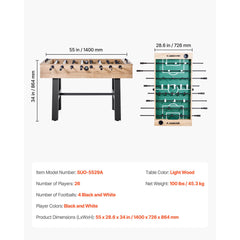 140 cm Foosball Soccer Game Table Standard Size Foosball Table for Home