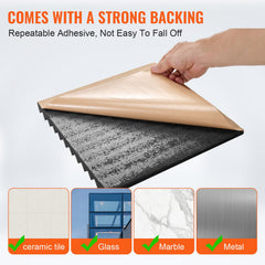 Acoustic Foam Panels 48 Pack 12 x 12 x 1 in Adhesive for Wall Ceiling