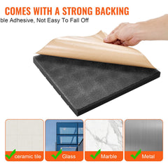 Acoustic Foam Panels 48 Pack 12 x 12 x 2 in Adhesive for Wall Ceiling