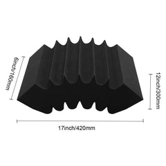 Acoustic Foam Panels 4 Pack 16.5 x 6.3 x 12 in Adhesive for Wall Ceiling