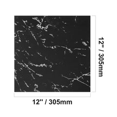 Self Adhesive Vinyl Floor Tiles 12 x 12 inch, 50 Tiles 1.5mm Thick Peel & Stick, Black Marble Texture DIY Flooring for Kitchen, Dining Room, Bedrooms & Bathrooms, Easy for Home Decor