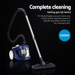 Devanti 2200W Bagless Vacuum Cleaner Blue