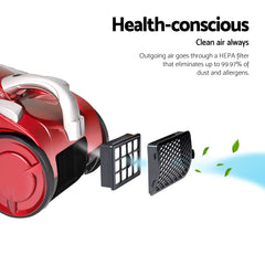 Devanti 2200W Bagless Vacuum Cleaner Red