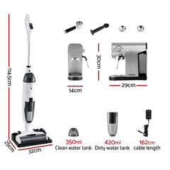 Devanti Cordless Wet Dry Vacuum Mop plus Coffee Maker Machine Espresso