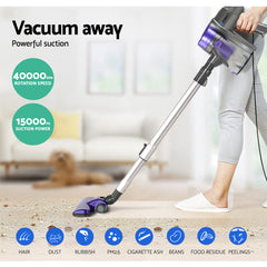 Devanti Stick Vacuum Cleaner Handheld Corded 450W Purple