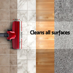 Devanti Stick Vacuum Cleaner Handheld Corded 450W Red