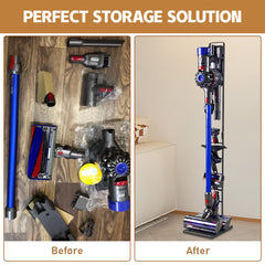 Freestanding Vacuum Cleaner Stand Rack Handheld Vacuum Accessories Stable Metal Storage Bracket Holder For Dyson Models V6 V7 V8 V10 V11 Black