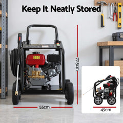 Giantz Petrol High Pressure Washer 3000PSI 7HP 4 Stroke Cleaner Commercial Red