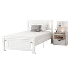 Artiss King Single Bed Frame and Bedside Table White