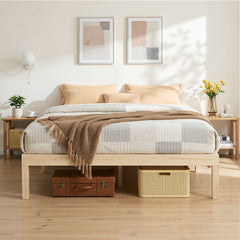 Artiss Bed Frame Double Size Wooden Base Mattress Platform Timber Pine BRUNO