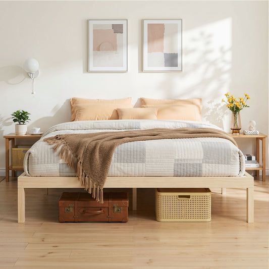 Artiss Bed Frame King Size Wooden Base Mattress Platform Timber Pine BRUNO
