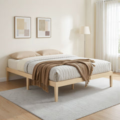 Artiss Bed Frame Queen Size Wooden Base Mattress Platform Timber Pine BRUNO