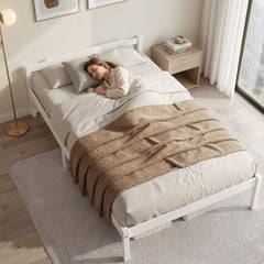 Artiss Bed Frame Double Size Wooden White LEXI
