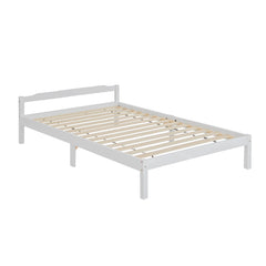 Artiss Bed Frame Double Size Wooden White LEXI