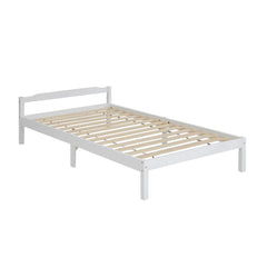Artiss Bed Frame King Single Size Wooden White LEXI