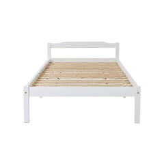 Artiss Bed Frame Single Size Wooden White LEXI