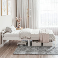 Artiss Bed Frame Single Size Wooden White LEXI