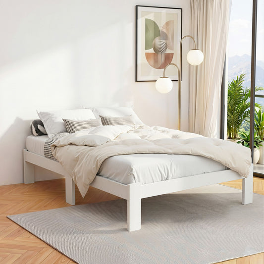 Artiss Bed Frame Double Size Wooden White JADE