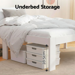 Artiss Bed Frame Double Size Wooden White JADE