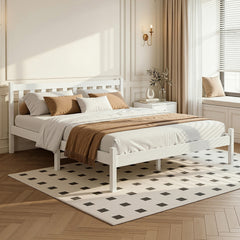 Artiss Bed Frame Double Size Wooden White SOFIE