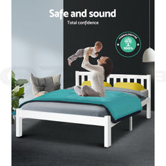 Artiss Bed Frame Queen Size Wooden White SOFIE
