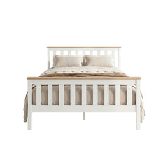 Artiss Bed Frame Double Size Wooden White PONY