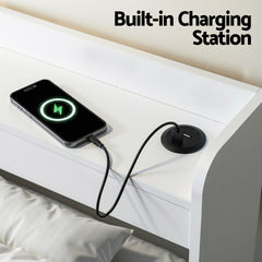 Artiss Bed Frame King Single Size with Charging Ports and 2 Drawers AURA