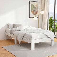 Artiss Bed Frame King Single Size Wooden White JADE