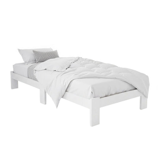Artiss Bed Frame Single Size Wooden White JADE
