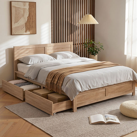Artiss Double Bed Frame with 2 Drawers Bedroom Furniture