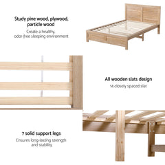 Artiss King Single Size Bed Frame with 2 Drawers Bedroom Furniture