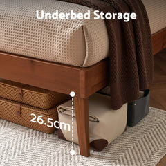 Artiss Bed Frame Queen Size Wooden Bed Base Walnut SPLAY