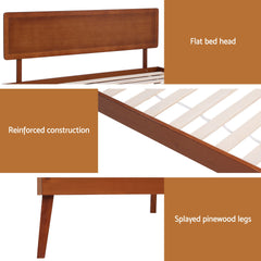 Artiss Bed Frame Queen Size Wooden Bed Base Walnut SPLAY