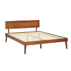 Artiss Bed Frame Queen Size Wooden Bed Base Walnut SPLAY