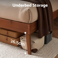 Artiss Bed Frame Single Size Wooden Bed Base Walnut SPLAY