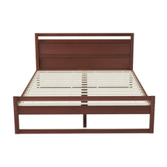 Artiss Bed Frame Double Size Wooden Walnut WITTON