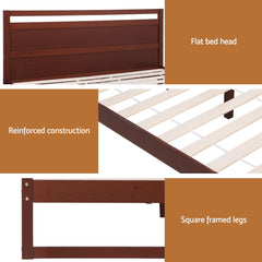 Artiss Bed Frame Double Size Wooden Walnut WITTON