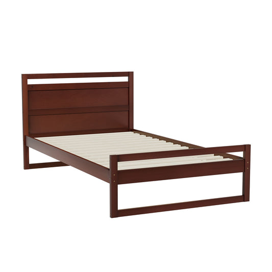 Artiss Bed Frame King Single Size Wooden Walnut WITTON