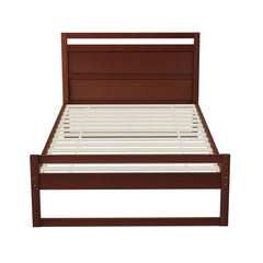 Artiss Bed Frame King Single Size Wooden Walnut WITTON