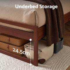 Artiss Bed Frame King Single Size Wooden Walnut WITTON