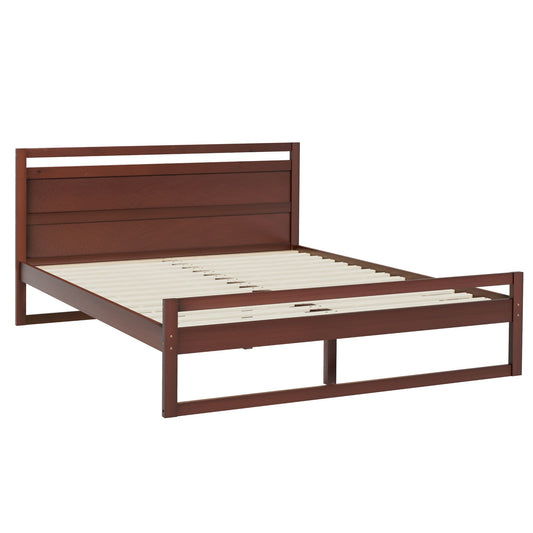 Artiss Bed Frame Queen Size Wooden Walnut WITTON